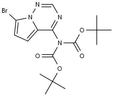 Imidodicarbonic acid, 2-(7-bromopyrrolo[2,1-f][1,2,4]triazin-4-yl)-, 1,3-bis(1,1-dimethylethyl) ester Structure