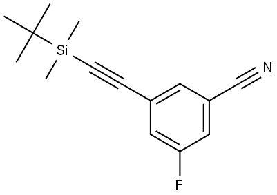 3-[2-[(1,1-Dimethylethyl)dimethylsilyl]ethynyl]-5-fluorobenzonitrile Structure