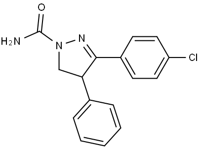 3-(4-chlorophenyl)-4-phenyl-4,5-dihydro-1H-pyrazole-1-carboxamide Structure