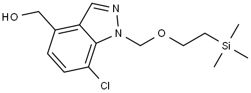 (7-Chloro-1-((2-(trimethylsilyl)ethoxy)methyl)-1H-indazol-4-yl)methanol Structure