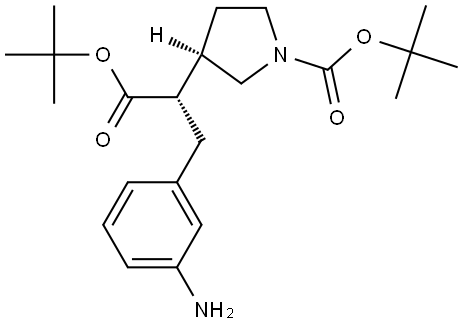 3-Pyrrolidineacetic acid, α-[(3-aminophenyl)methyl]-1-[(1,1-dimethylethoxy)carbonyl]-, 1,1-dimethylethyl ester, (αS,3R)- Structure