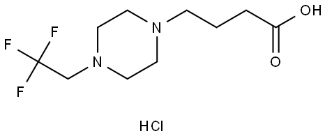 1-Piperazinebutanoic acid, 4-(2,2,2-trifluoroethyl)-, hydrochloride (1:1) Structure