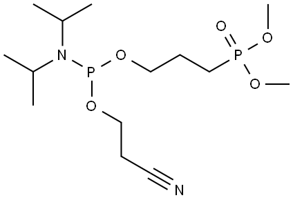 2-cyanoethyl (3-(dimethoxyphosphoryl)propyl) diisopropylphosphoramidite Structure