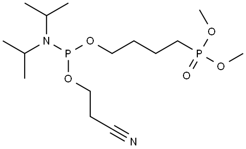 2-cyanoethyl (4-(dimethoxyphosphoryl)butyl) diisopropylphosphoramidite Structure