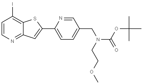 N-Boc-N-[[6-(7-iodothieno[3,2-b]pyridin-2-yl)-3-pyridyl]methyl]-2-methoxyethanamine Structure