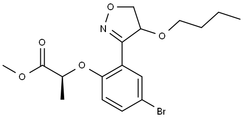 methyl (2S)-2-(4-bromo-2-(4-butoxy-4,5-dihydroisoxazol-3-yl)phenoxy)propanoate Structure