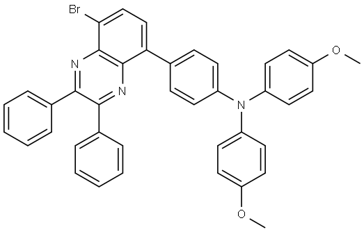 4-(8-bromo-2,3-diphenylquinoxalin-5-yl)-N,N-bis(4-methoxyphenyl)aniline Structure