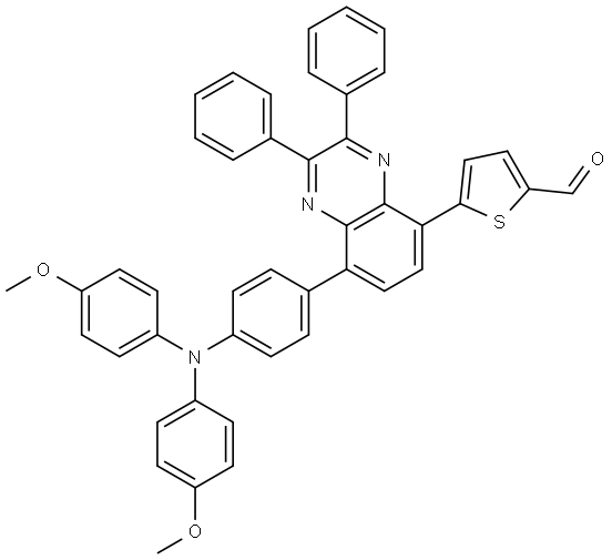 5-(8-(4-(bis(4-methoxyphenyl)amino)phenyl)-2,3-diphenylquinoxalin-5-yl)thiophene-2-carbaldehyde Structure