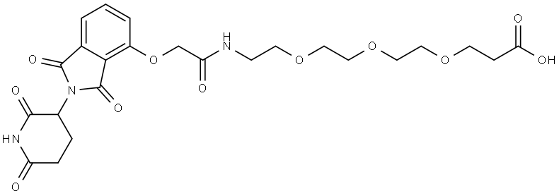 1-((2-(2,6-dioxopiperidin-3-yl)-1,3-dioxoisoindolin-4-yl)oxy)-2-oxo-6,9,12-trioxa-3-azapentadecan-15-oic acid Structure