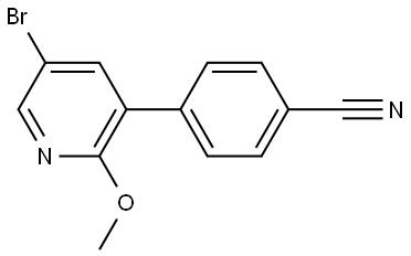 Benzonitrile, 4-(5-bromo-2-methoxy-3-pyridinyl)- Structure