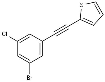 2-[2-(3-Bromo-5-chlorophenyl)ethynyl]thiophene Structure