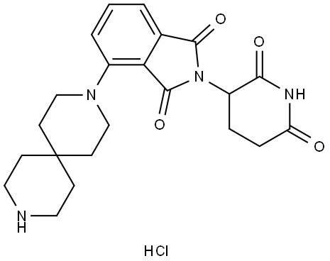 4-(3,9-diazaspiro[5.5]undecan-3-yl)-2-(2,6-dioxo-3-piperidyl)isoindoline-1,3-dione hydrochloride 구조식 이미지