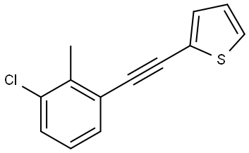 2-[2-(3-Chloro-2-methylphenyl)ethynyl]thiophene Structure