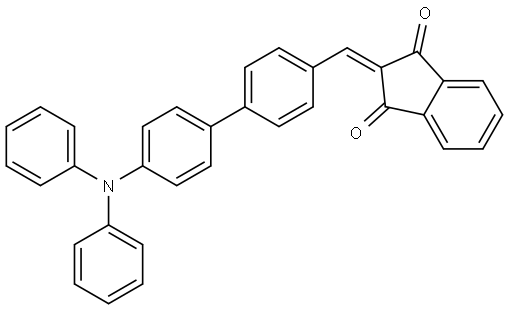 2-((4'-(diphenylamino)-[1,1'-biphenyl]-4-yl)methylene)-1H-indene-1,3(2H)-dione Structure