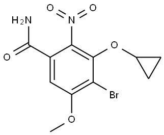 4-Bromo-3-(cyclopropyloxy)-5-methoxy-2-nitrobenzamide Structure