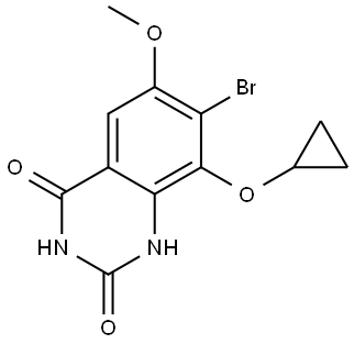 7-Bromo-8-(cyclopropyloxy)-6-methoxy-2,4(1H,3H)-quinazolinedione Structure