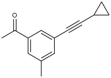 1-[3-(2-Cyclopropylethynyl)-5-methylphenyl]ethanone Structure