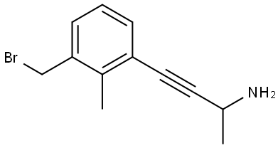 4-(3-(bromomethyl)-2-methylphenyl)but-3-yn-2-amine Structure