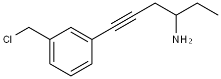 6-(3-(chloromethyl)phenyl)hex-5-yn-3-amine Structure