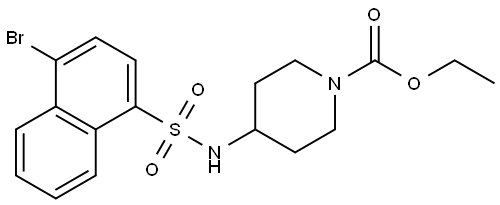 1-Piperidinecarboxylic acid, 4-[[(4-bromo-1-naphthalenyl)sulfonyl]amino]-, ethyl ester Structure