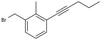 1-(bromomethyl)-2-methyl-3-(pent-1-yn-1-yl)benzene Structure