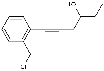 6-(2-(chloromethyl)phenyl)hex-5-yn-3-ol Structure