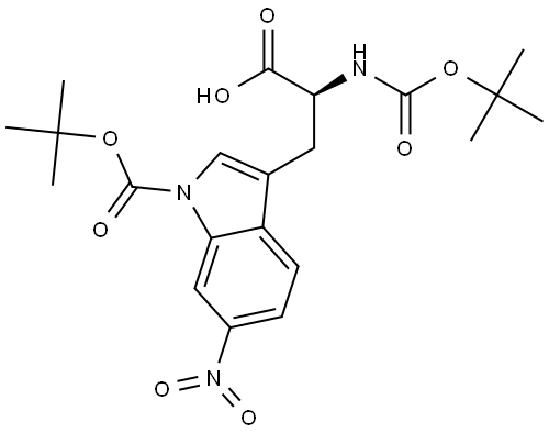 N,1-Bis-Boc-6-nitro-L-tryptophan Structure