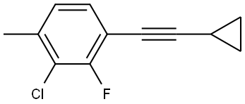 2-Chloro-4-(2-cyclopropylethynyl)-3-fluoro-1-methylbenzene Structure