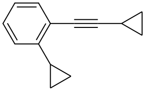 1-Cyclopropyl-2-(2-cyclopropylethynyl)benzene Structure