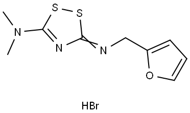 3-((Furan-2-ylmethyl)imino]-N,N-dimethyl-3H-1,2,4-dithiazol-5-amine Hydrobromide Structure