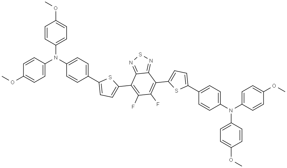 4,4'-((5,6-difluorobenzo[c][1,2,5]thiadiazole-4,7-diyl)bis(thiophene-5,2-diyl))bis(N,N-bis(4-methoxyphenyl)aniline) Structure