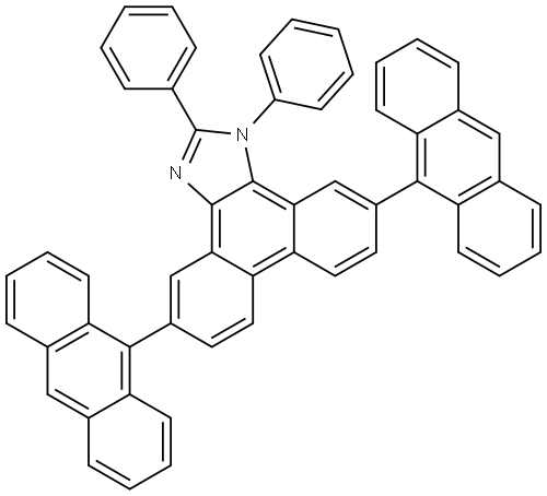 5,10-di(anthracen-9-yl)-1,2-diphenyl-1H-phenanthro[9,10-d]imidazole Structure