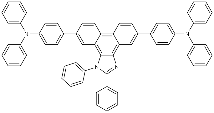 4,4'-(1,2-diphenyl-1H-phenanthro[9,10-d]imidazole-5,10-diyl)bis(N,N-diphenylaniline) Structure