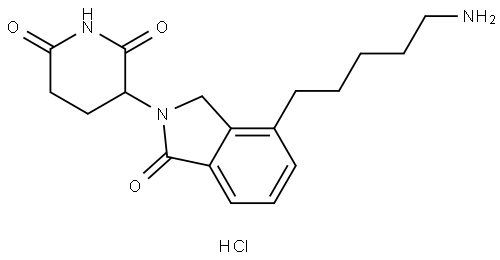 3-(4-(5-Aminopentyl)-1-oxoisoindolin-2-yl) piperidine-2,6-dione hydrochloride Structure