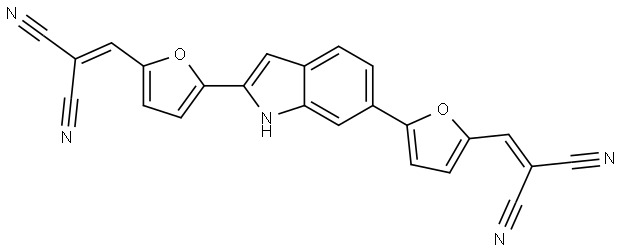 2,2′-[1H-Indole-2,6-diylbis(5,2-furandiylmethylidyne)]bis[propanedinitrile] Structure