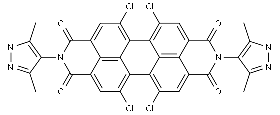 Anthra[2,1,9-def:6,5,10-d'e'f′]diisoquinoline-1,3,8,10(2H,9H)-tetrone, 5,6,12,13-tetrachloro-2,9-bis(3,5-dimethyl-1H-pyrazol-4-yl)- Structure