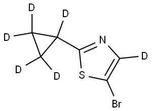 5-bromo-2-(cyclopropyl-d5)thiazole-4-d Structure