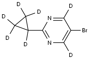 5-bromo-2-(cyclopropyl-d5)pyrimidine-4,6-d2 Structure