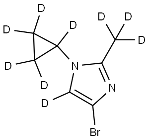 4-bromo-1-(cyclopropyl-d5)-2-(methyl-d3)-1H-imidazole-5-d Structure
