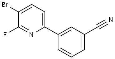 3-(5-bromo-6-fluoropyridin-2-yl)benzonitrile Structure