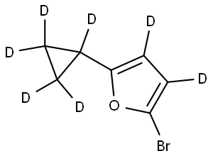 2-bromo-5-(cyclopropyl-d5)furan-3,4-d2 구조식 이미지