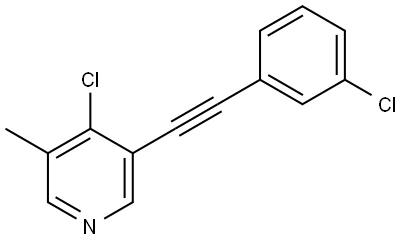 4-Chloro-3-[2-(3-chlorophenyl)ethynyl]-5-methylpyridine Structure