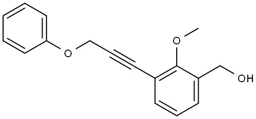 Benzenemethanol, 2-methoxy-3-(3-phenoxy-1-propyn-1-yl)- Structure