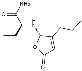 Butanamide, 2-[[(2S)-2,5-dihydro-5-oxo-3-propyl-2-furanyl]amino]-, (2S)- Structure