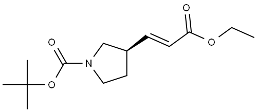 1-Pyrrolidinecarboxylic acid, 3-[(1E)-3-ethoxy-3-oxo-1-propen-1-yl]-, 1,1-dimethylethyl ester, (3R)- Structure