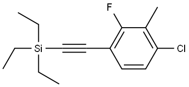 1-Chloro-3-fluoro-2-methyl-4-[2-(triethylsilyl)ethynyl]benzene Structure