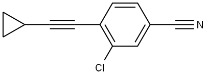 3-Chloro-4-(2-cyclopropylethynyl)benzonitrile Structure