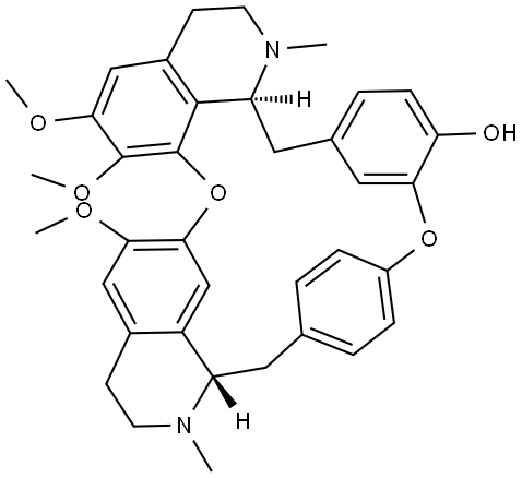 16H-1,24:6,9-Dietheno-11,15-metheno-2H-pyrido[2',3':17,18][1,11]dioxacycloeicosino[2,3,4-ij]isoquinolin-12-ol, 3,4,4a,5,16a,17,18,19-octahydro-21,22,26-trimethoxy-4,17-dimethyl-, (4aS,16aS)- Structure