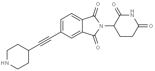 2-(2,6-dioxo-3-piperidyl)-5-[2-(4-piperidyl)ethynyl]isoindoline-1,3-dione Structure