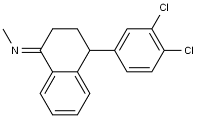 Methanamine, N-[4-(3,4-dichlorophenyl)-3,4-dihydro-1(2H)-naphthalenylidene]-, [N(E)]- Structure